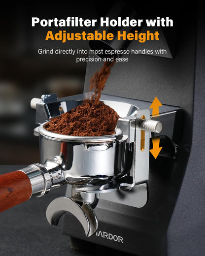 SHARDOR 64mm Precision Burr Espresso Coffee Grinder with 100 Grind Settings