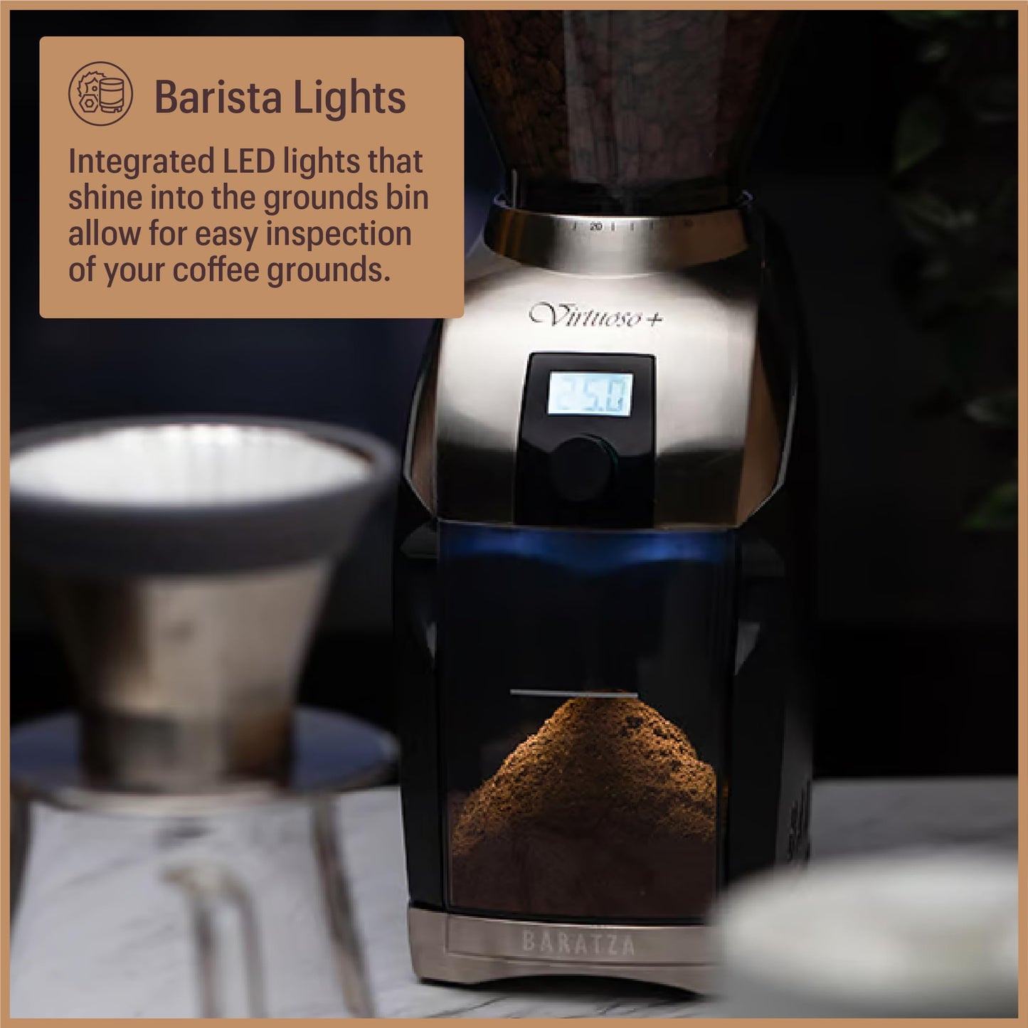 Baratza Virtuoso+ Premium Burr Coffee Grinder – Black